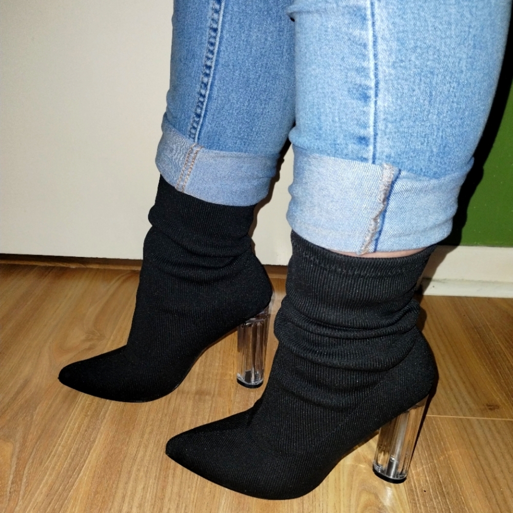 Fashion Nova Black Heeled Boots
